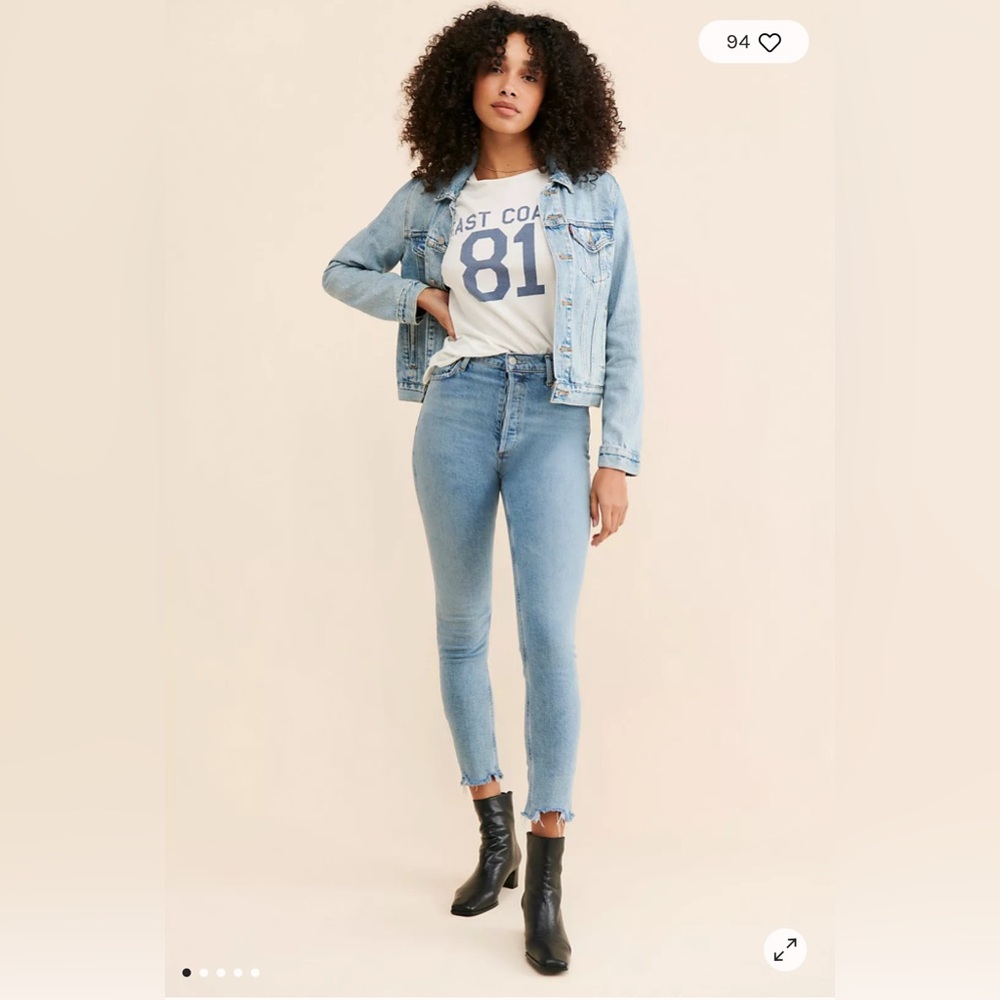 EUC Agolde Nico Distressed Hem Jeans